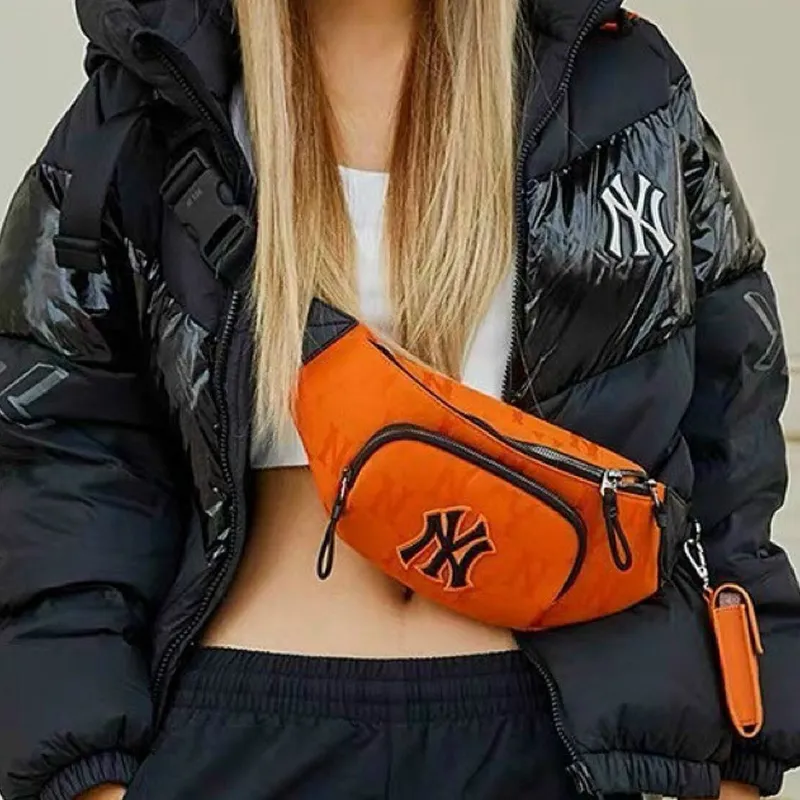 MLB Polyamide With Artificial Leather Sling Bags Crossbody Bags Regular Unisex Orange-3