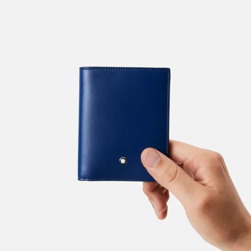 MONTBLANC Meisterstuck Full Grain Cow Leather Wallet Men's Ink Blue-5