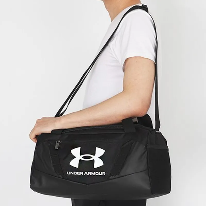 Under Armour Polyester Travel Bag, Shoulder Bag Regular Unisex Black+Metallic Silver-5