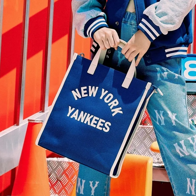 MLB Nylon Tote Bag, Shopping Bag, Shoulder Bag, Crossbody Bag, Handbag Regular Unisex Blue-5