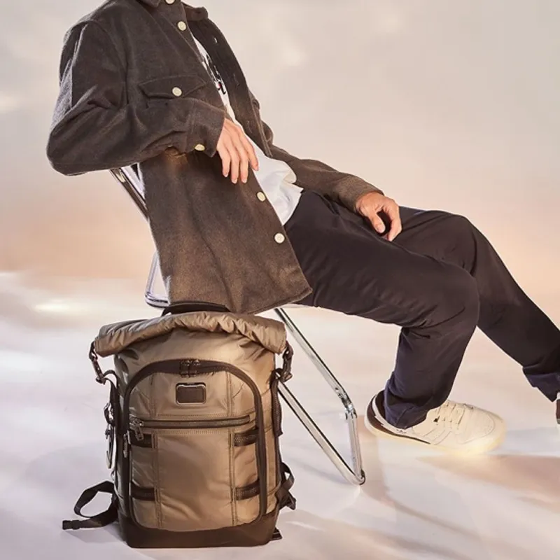 TUMI Alpha Bravo Nylon Fabric Backpack Men's Olive Green-4