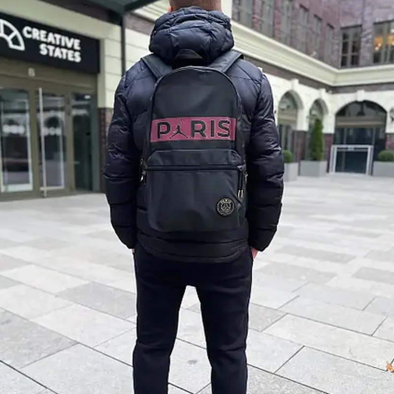 Jordan Large Paris Collaboration Polyester Backpack Regular Unisex Black-4