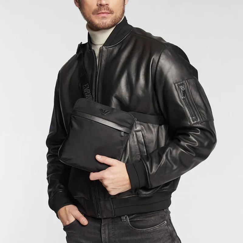 EMPORIO ARMANI Nylon Crossbody Bag Shoulder Bag Men's Black-4