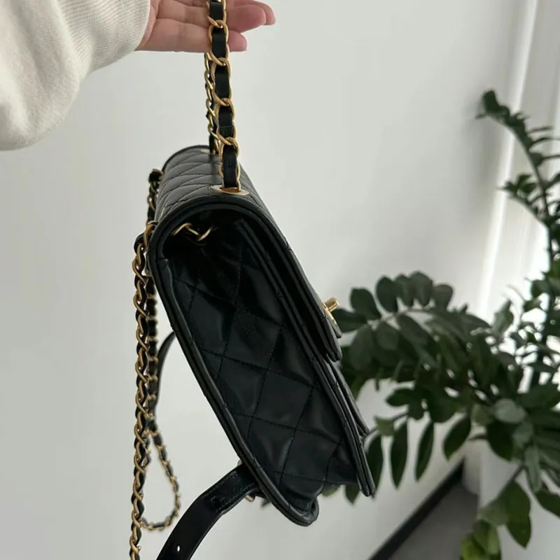 CHANEL Lambskin Backpack Women's Black-4