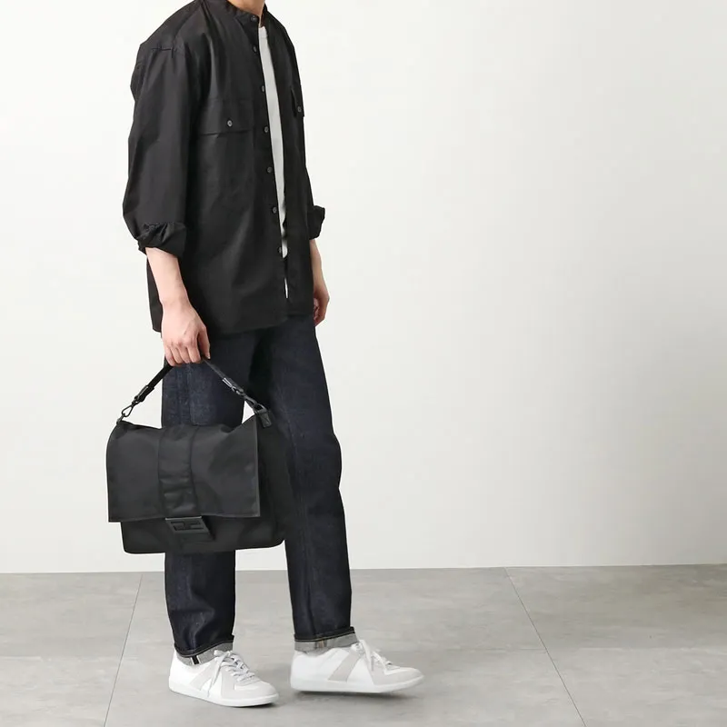 FENDI Baguette Cow Leather Baguette Bag, Messenger Bag, Handbag, Shoulder Bag, Crossbody Bag Tubas Men's Black-5