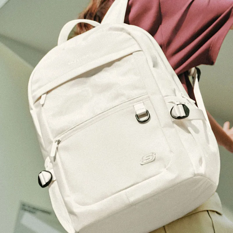 Skechers Fabric Backpack Large Size Unisex Tofu White-5