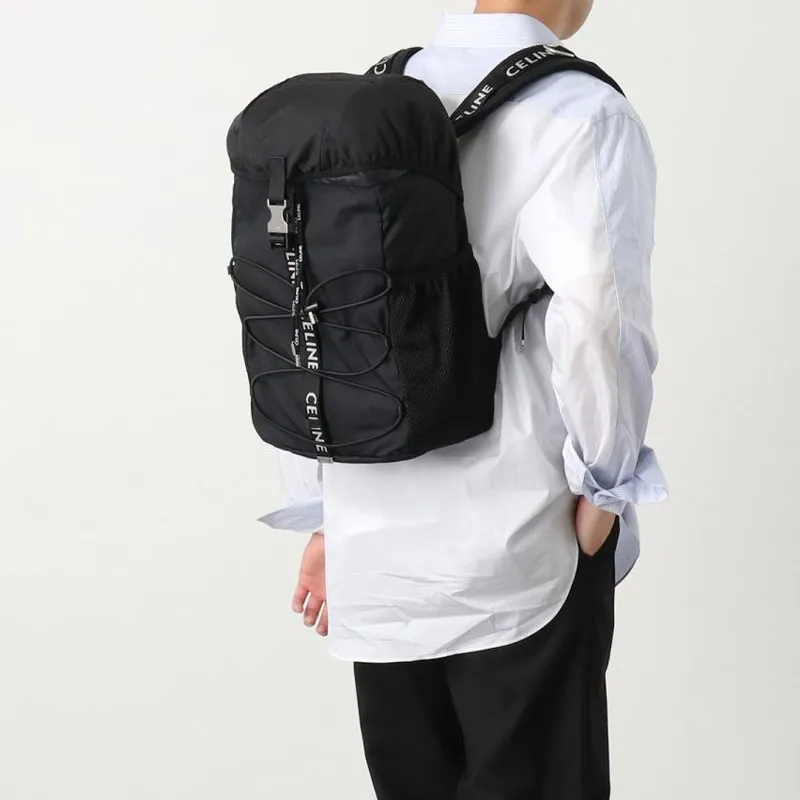 CELINE Fabric Backpack Medium Size Men's Black-4
