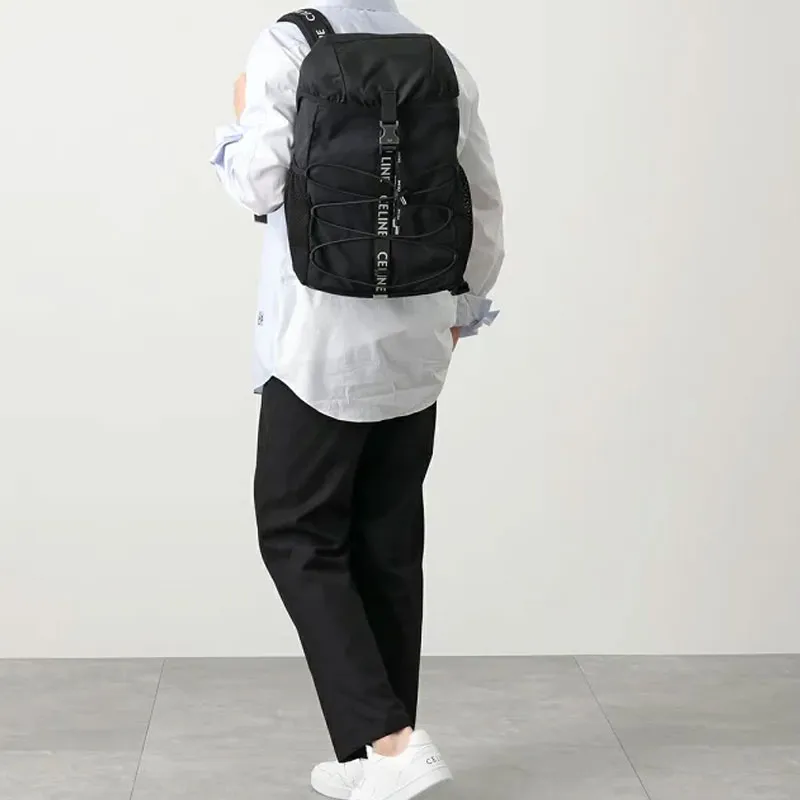 CELINE Fabric Backpack Medium Size Men's Black-3