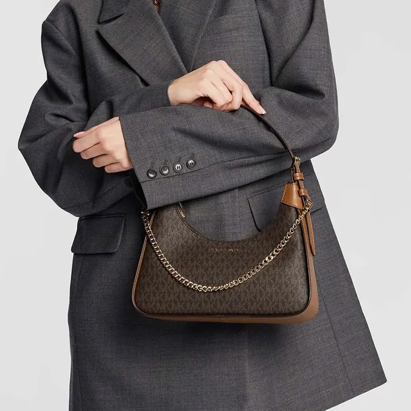 MICHAEL KORS Cotton Leather Handbag, Shoulder Bag Women's Brown-3