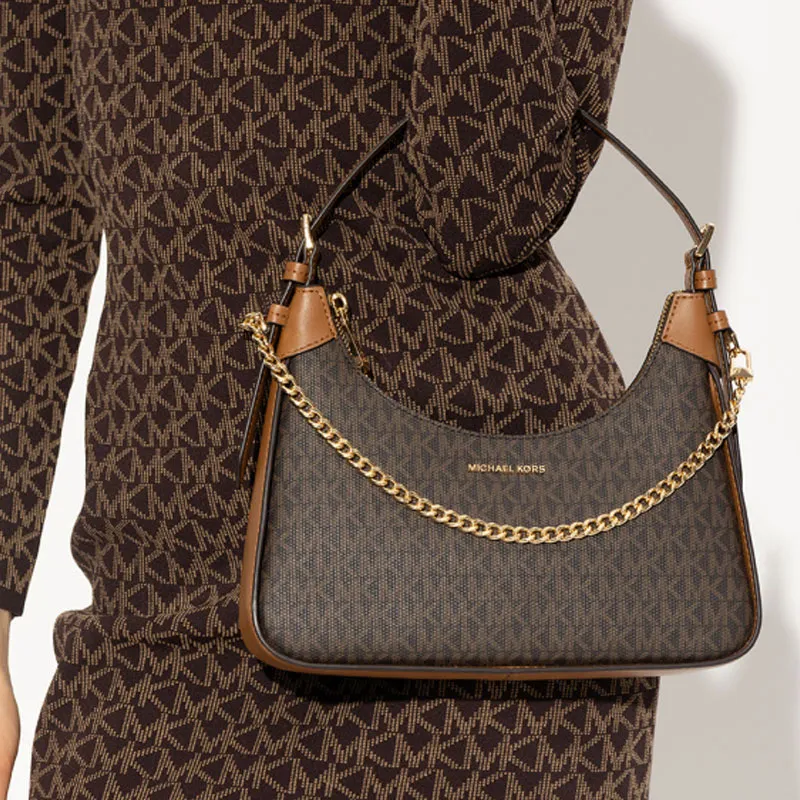 MICHAEL KORS Cotton Leather Handbag, Shoulder Bag Women's Brown-4