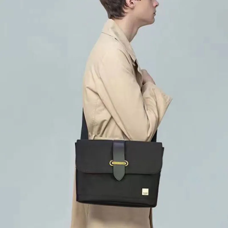 KNOMO Nylon Fabric Commute Bag, Messenger Bag, Crossbody Bag Regular Unisex Black-2