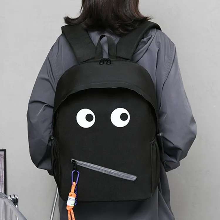 Dusen Kangaroo Waterproof Fabric Backpack Regular Unisex Black-1