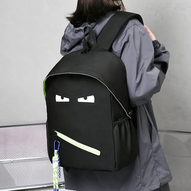 Dusen Kangaroo Waterproof Fabric Backpack Regular Unisex Black-10