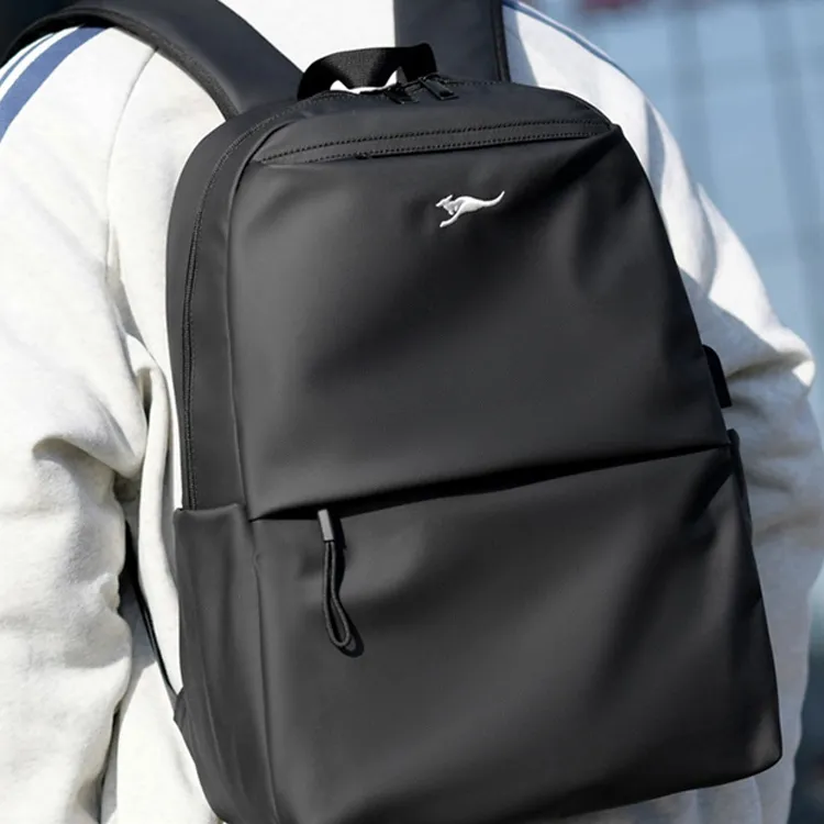 Dusen Kangaroo Oxford Backpacks Backpack Regular Unisex Black/Gray-1