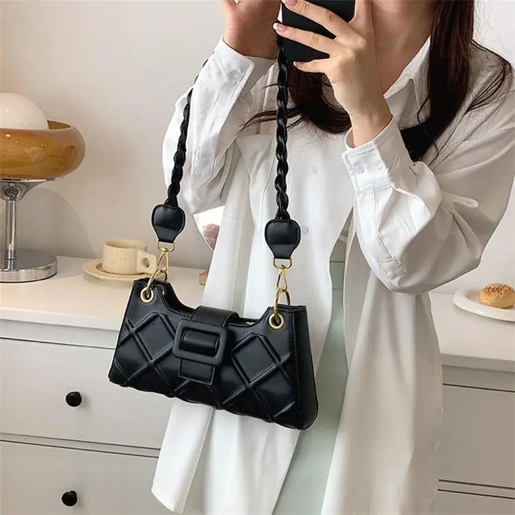 Duoluplo Doron Paul Pu Shoulder Bag Baguette Bag Shoulder Bag Regular Women's White/Khaki/Green/Black/Brown-12