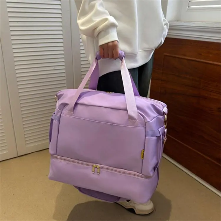 Duoluplo Doron Paul Oxford Travel Bag Regular Unisex Black Ecru/Purple/Blue Pink-12