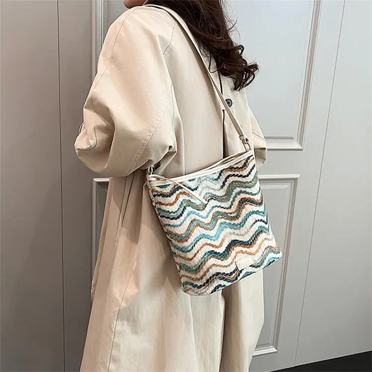 Cwatcun PU Shoulder Bag Women's Brown/White-1