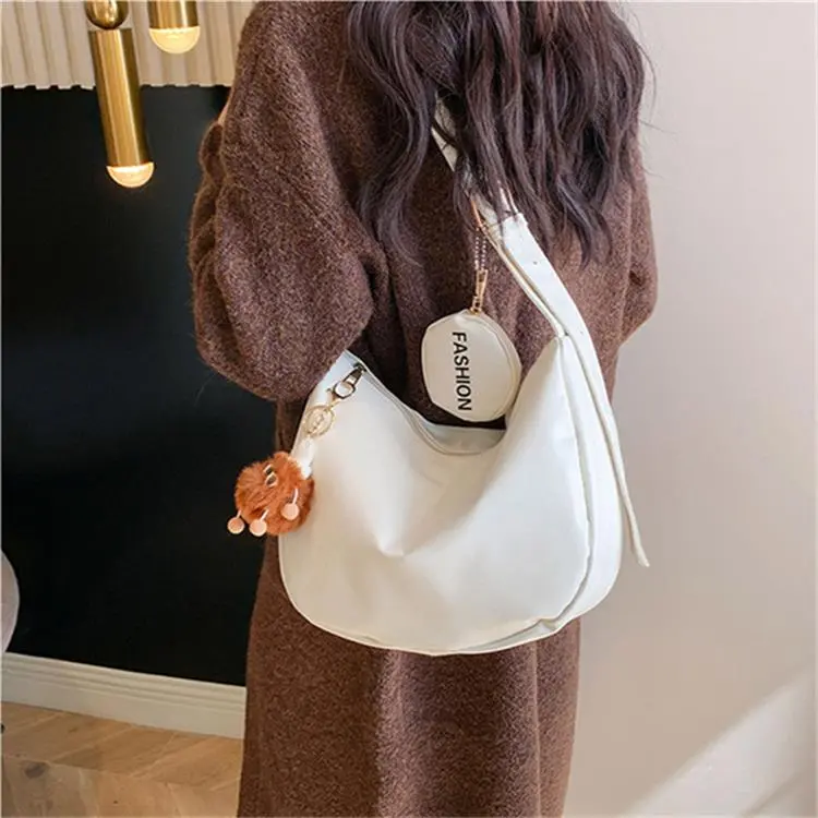 Dusen Kangaroo PU Shoulder Bag Women's Black/Brown/Ecru/Khaki-16