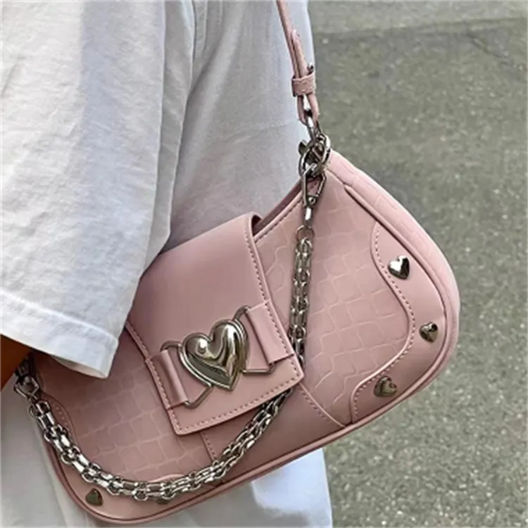 Dusen Kangaroo Selected Fabric Crossbody Bag Regular Women's Adjustable Strap Style Pink-2