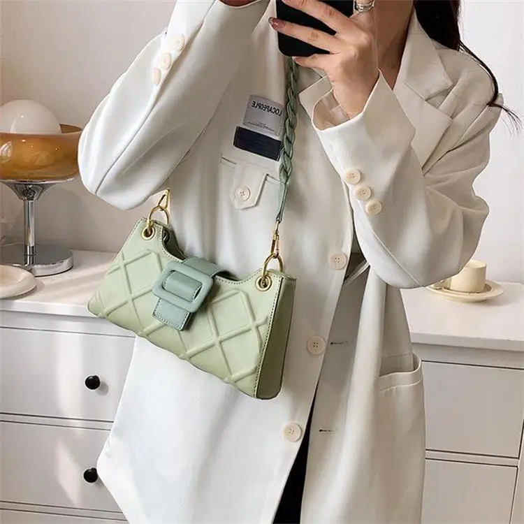 Duoluplo Doron Paul Pu Shoulder Bag Baguette Bag Shoulder Bag Regular Women's White/Khaki/Green/Black/Brown-9