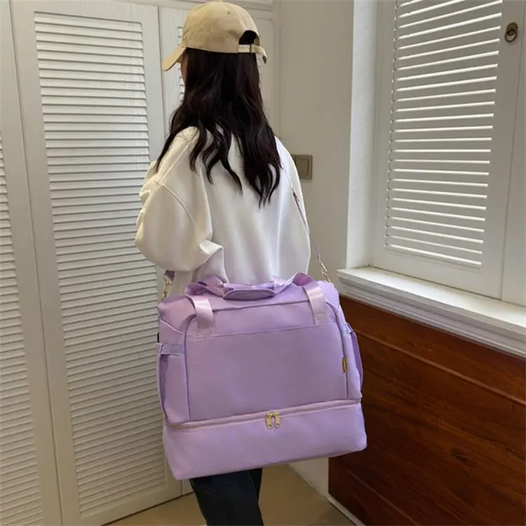Duoluplo Doron Paul Oxford Travel Bag Regular Unisex Black Ecru/Purple/Blue Pink-13