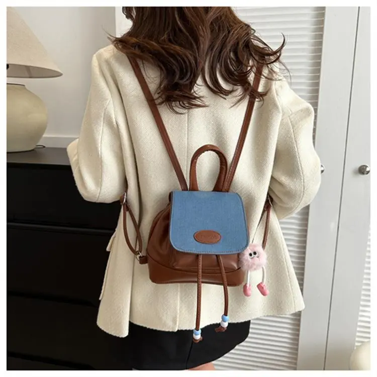 Dusen Kangaroo PU Handbag, Shoulder Bag, Backpack Regular Women's Black/Silver/Pink/Brown-10