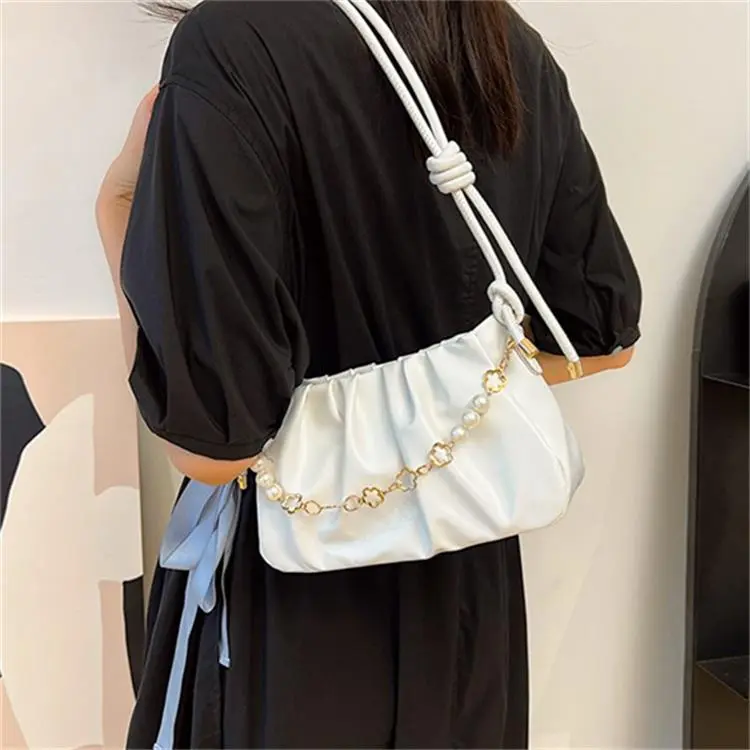 Dusen Kangaroo PU Shoulder Bag Regular Women's Pink/White/Black-9