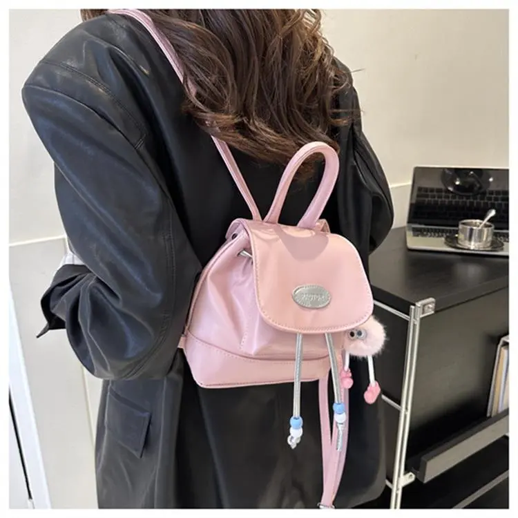 Dusen Kangaroo PU Handbag, Shoulder Bag, Backpack Regular Women's Black/Silver/Pink/Brown-24