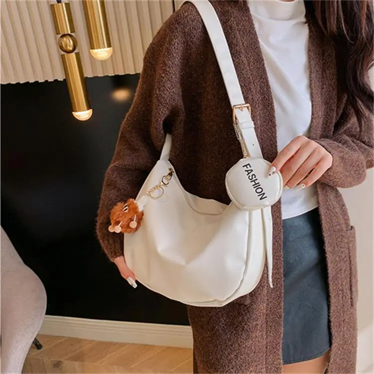 Dusen Kangaroo PU Shoulder Bag Women's Black/Brown/Ecru/Khaki-15