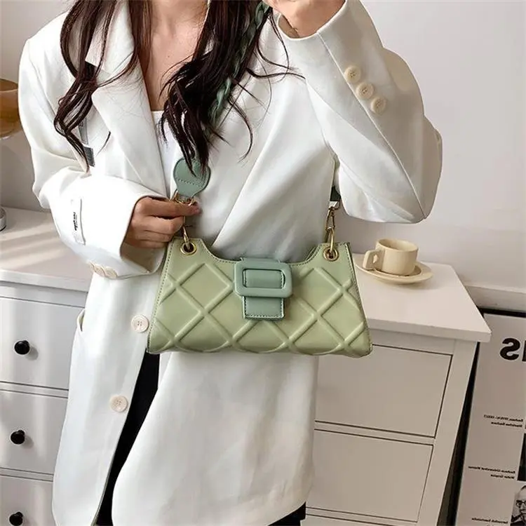 Duoluplo Doron Paul Pu Shoulder Bag Baguette Bag Shoulder Bag Regular Women's White/Khaki/Green/Black/Brown-10