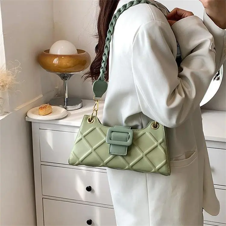 Duoluplo Doron Paul Pu Shoulder Bag Baguette Bag Shoulder Bag Regular Women's White/Khaki/Green/Black/Brown-8