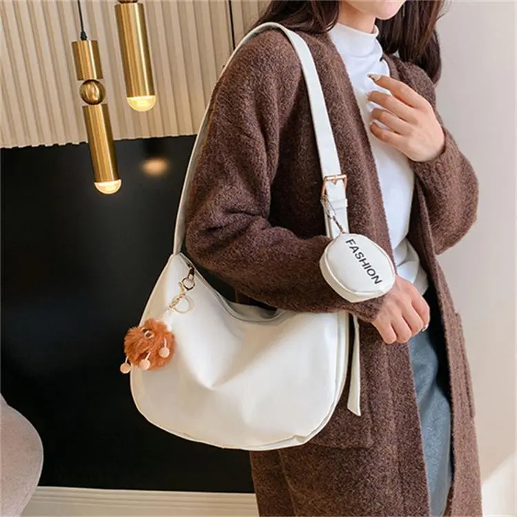 Dusen Kangaroo PU Shoulder Bag Women's Black/Brown/Ecru/Khaki-17