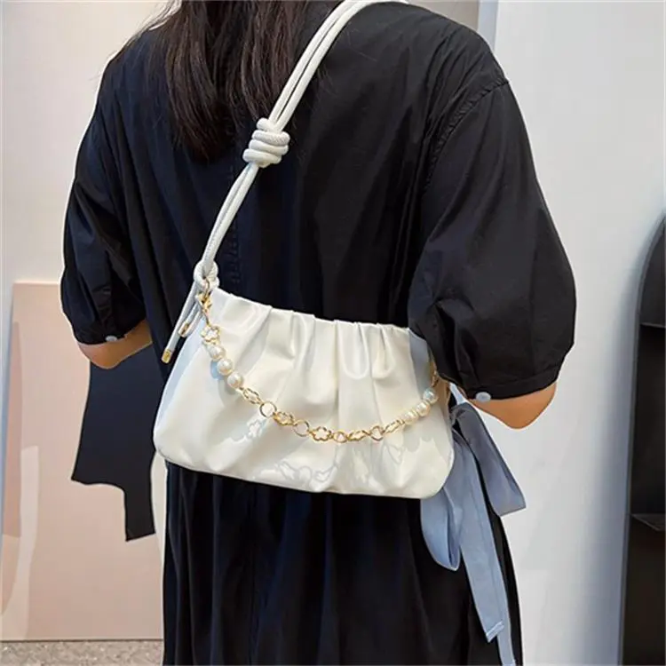 Dusen Kangaroo PU Shoulder Bag Regular Women's Pink/White/Black-11