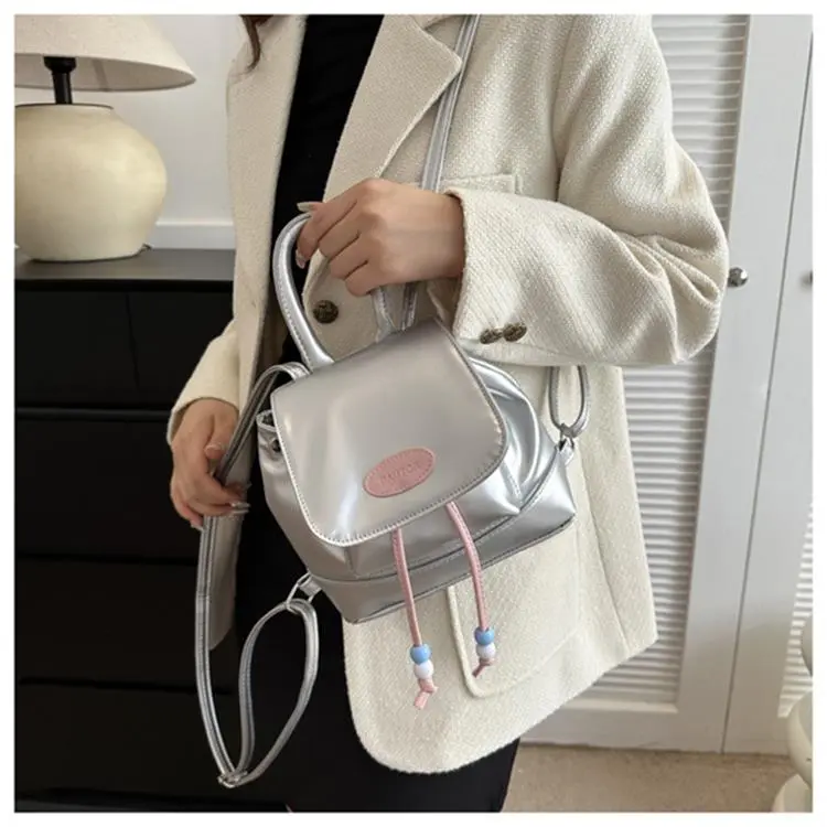 Dusen Kangaroo PU Handbag, Shoulder Bag, Backpack Regular Women's Black/Silver/Pink/Brown-17