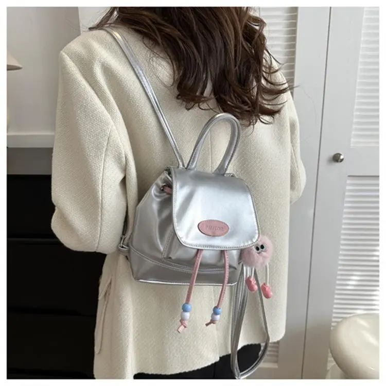 Dusen Kangaroo PU Handbag, Shoulder Bag, Backpack Regular Women's Black/Silver/Pink/Brown-18