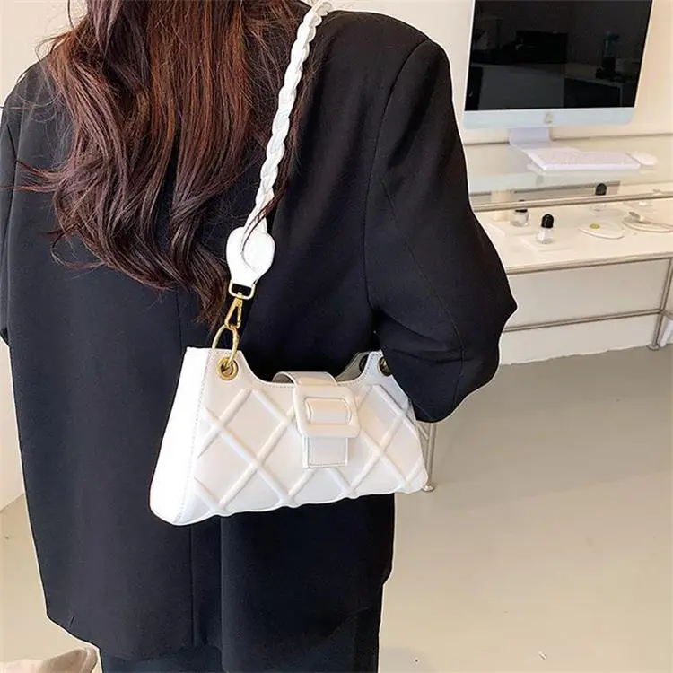 Duoluplo Doron Paul Pu Shoulder Bag Baguette Bag Shoulder Bag Regular Women's White/Khaki/Green/Black/Brown-2