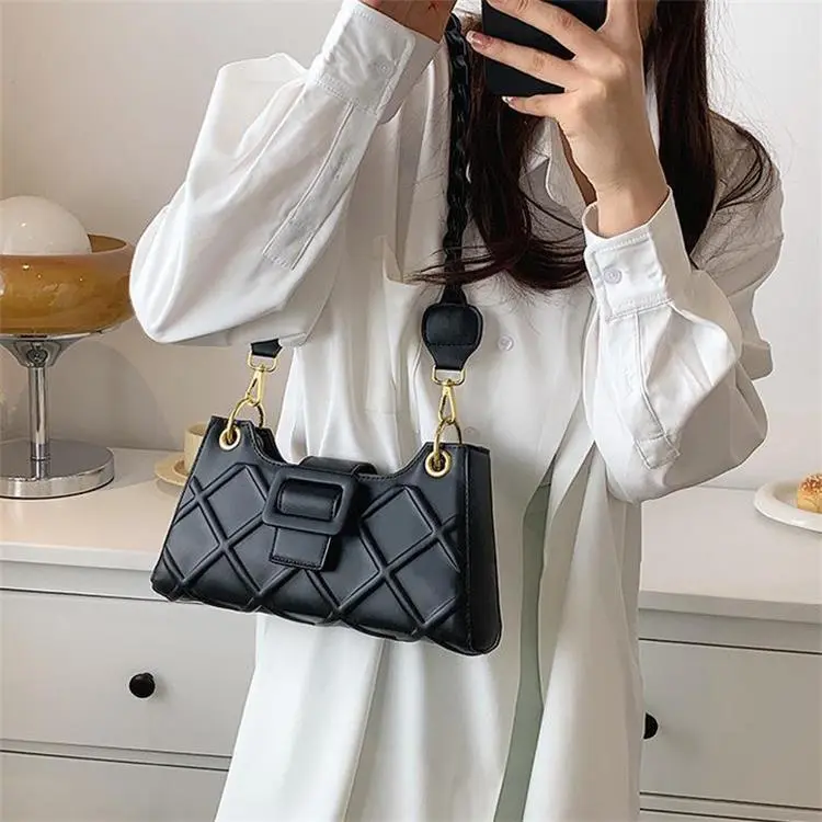 Duoluplo Doron Paul Pu Shoulder Bag Baguette Bag Shoulder Bag Regular Women's White/Khaki/Green/Black/Brown-14