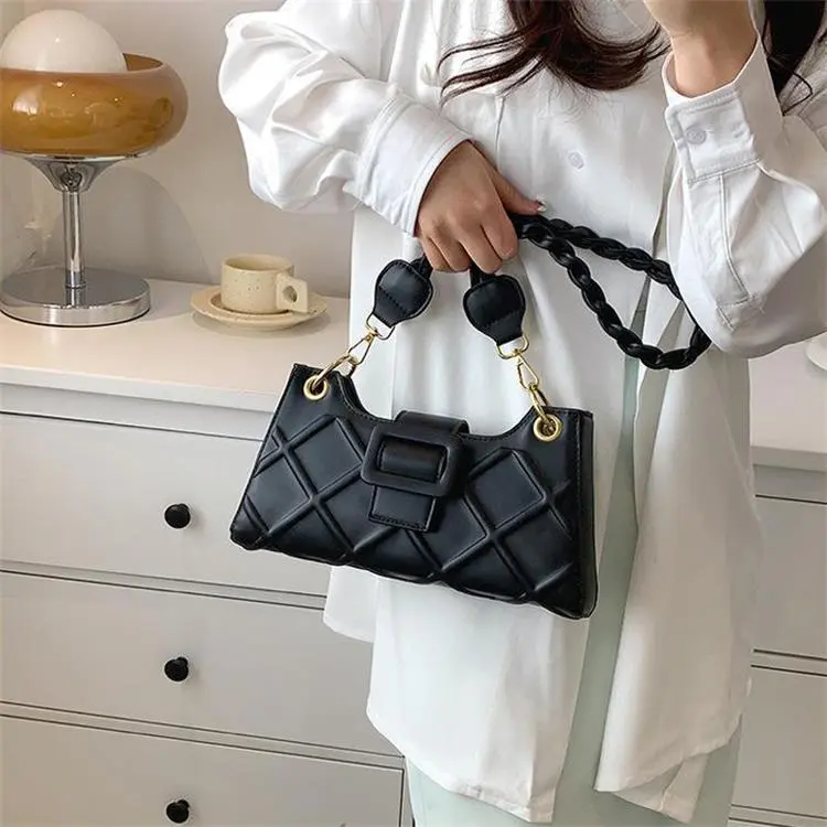 Duoluplo Doron Paul Pu Shoulder Bag Baguette Bag Shoulder Bag Regular Women's White/Khaki/Green/Black/Brown-13