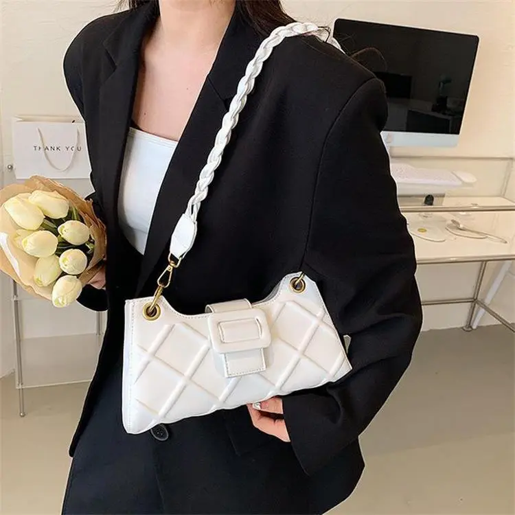 Duoluplo Doron Paul Pu Shoulder Bag Baguette Bag Shoulder Bag Regular Women's White/Khaki/Green/Black/Brown-1