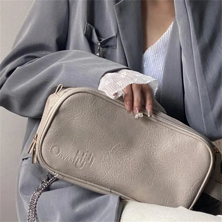 LOHAS Travel Leather Makeup Bag Regular Unisex White/Pink/Black-6
