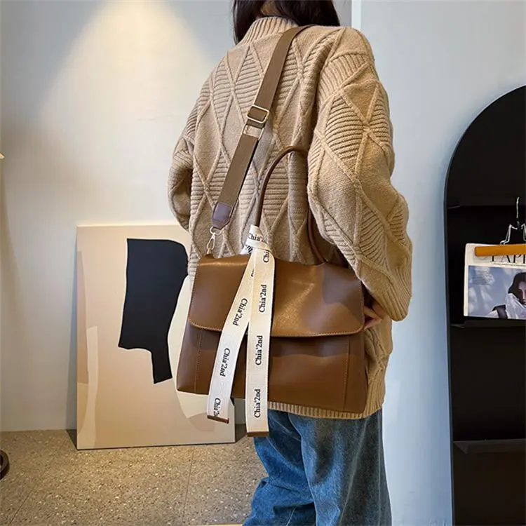 Duoluplo Doron Paul PU Commute Tote Shoulder Bag Regular Women's White/Black/Khaki/Brown/Green/Light Brown-16