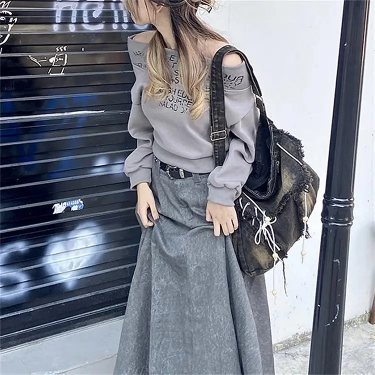 CARTELO Denim Tote Shoulder Bag Crossbody Bag Handbag Unisex Vintage Blue/Black-9