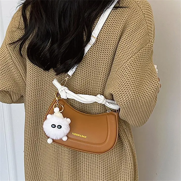 Boniu PU Saddle Bag Shoulder Bag Crossbody Bag Handbag Regular Women's Ecru/Khaki/Brown-4