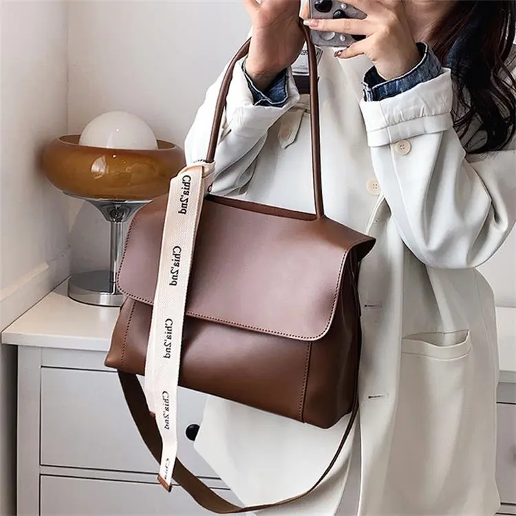 Duoluplo Doron Paul PU Commute Tote Shoulder Bag Regular Women's White/Black/Khaki/Brown/Green/Light Brown-11