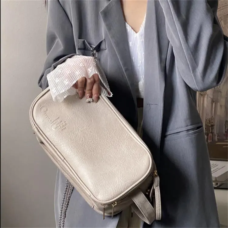 LOHAS Travel Leather Makeup Bag Regular Unisex White/Pink/Black-8
