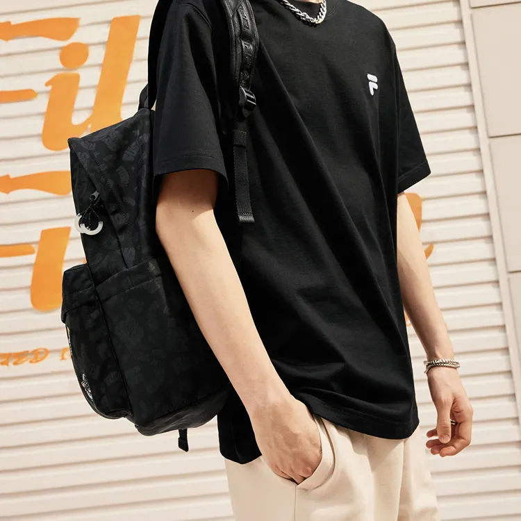 FILA FUSION PANDA MEI Collaboration Fabric Backpack Extra Small Unisex Black-4