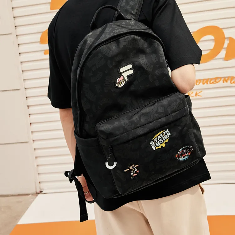 FILA FUSION PANDA MEI Collaboration Fabric Backpack Extra Small Unisex Black-2