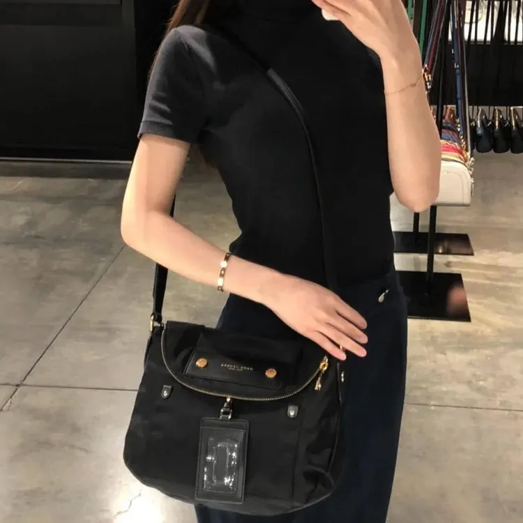MARC JACOBS Nylon Shoulder Bag, Crossbody Bag Women's Black-3