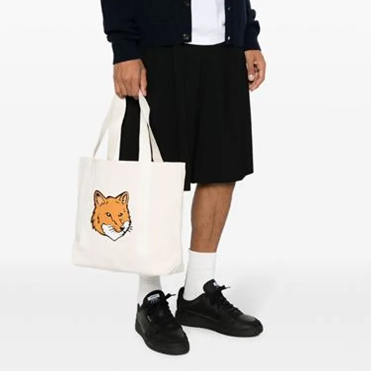 Maison Kitsuné Fox Head Printed Large Tote Bag-4