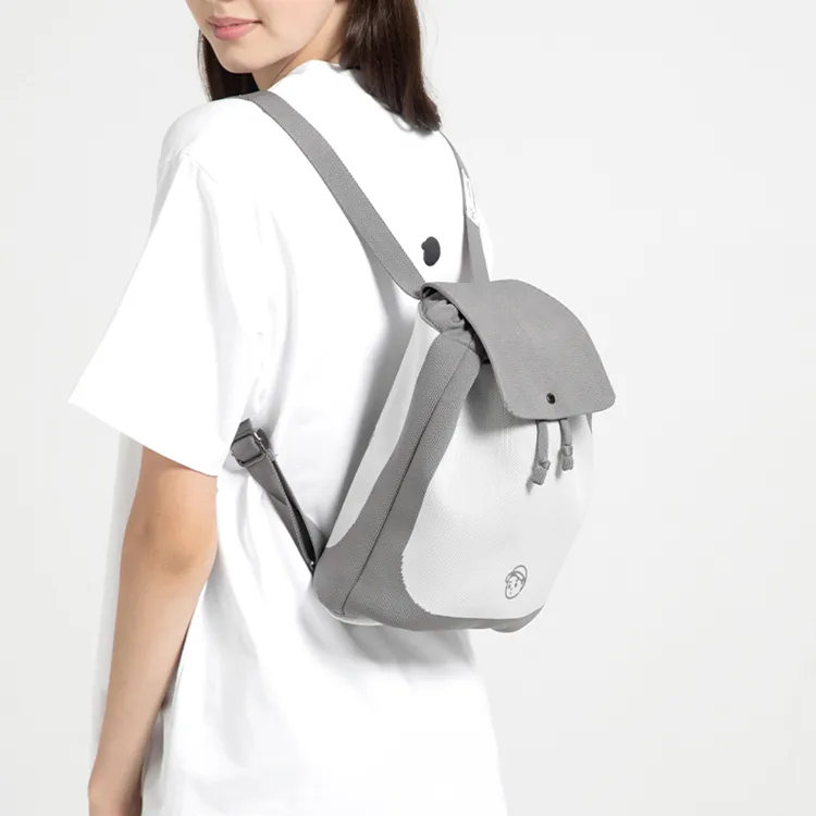 Finerworld Fabric Backpack Regular Women's Khaki/Gray-2